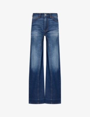 Shop Victoria Beckham Bianca Straight-leg High-rise Denim Jeans In Dark Vintage Wash
