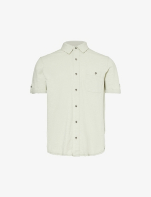 Paige Mens Garden Mint Braydon Short-sleeve Cotton-jersey Shirt