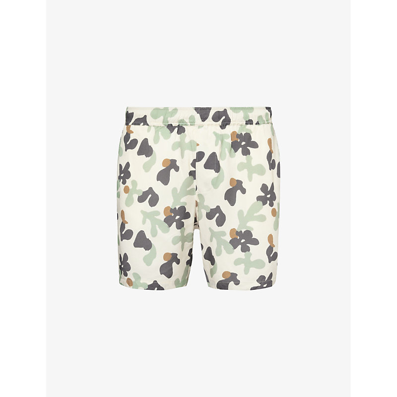 Shop Paige Sanda Printed Woven Shorts In Spring Breeze