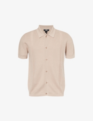 PAIGE: Mendez short-sleeve cotton and linen-blend knit shirt