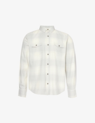 Shop Paige Men's Sandy Bluffs Everett Check-pattern Brushed Cotton-blend Shirt