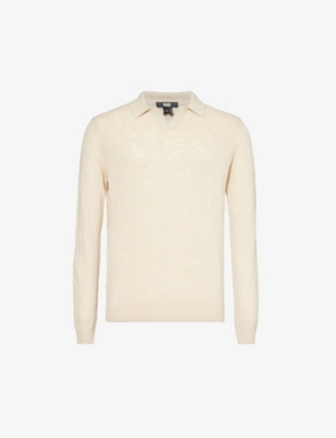 PAIGE: Valdez long-sleeve cotton-blend polo shirt