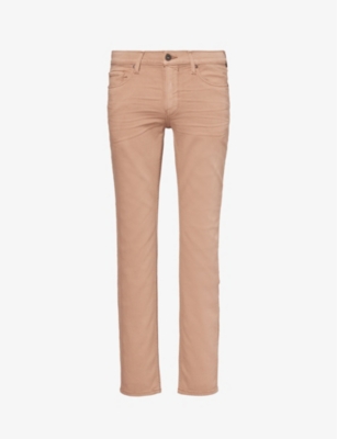 Shop Paige Lennox Slim-fit Slim-leg Stretch-woven Jeans In Redwood Dust