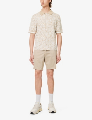 Shop Paige Men's Khaki Phillips Classic-fit Straight-leg Stretch-cotton Shorts