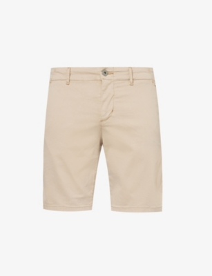 Shop Paige Mens  Phillips Classic-fit Straight-leg Stretch-cotton Shorts In Khaki