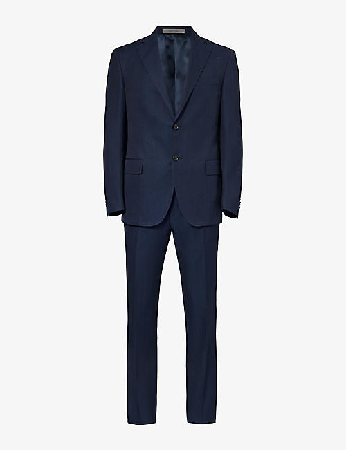 CORNELIANI: Single-breasted regular-fit cotton and linen-blend suit