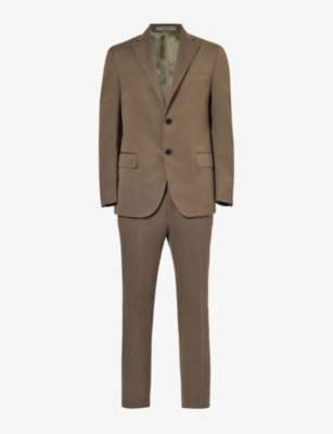 CORNELIANI: Single-breasted notched-lapel regular-fit linen-blend suit