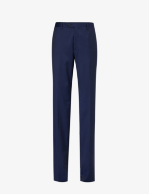 CORNELIANI: Mid-rise regular-fit straight-leg wool trousers