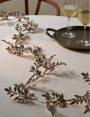 THE WHITE COMPANY: Glitter-embellished pre-lit Christmas garland 180cm