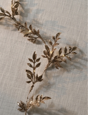 THE WHITE COMPANY: Glitter-embellished pre-lit Christmas garland 180cm