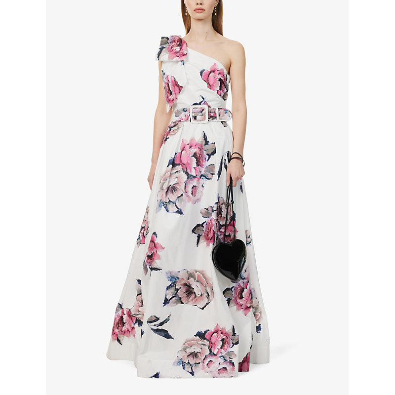 Shop Rebecca Vallance Aveline Floral-pattern Woven Gown In Print