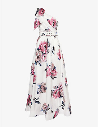 REBECCA VALLANCE: Aveline floral-pattern woven gown