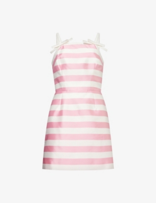 Shop Rebecca Vallance Womens Stripe Jocelyn Stripe-pattern Twill Mini Dress