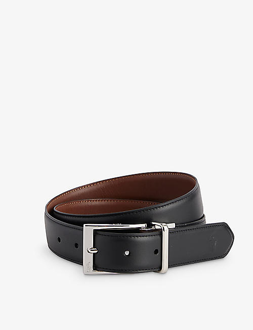 POLO RALPH LAUREN: Square-buckle leather belt