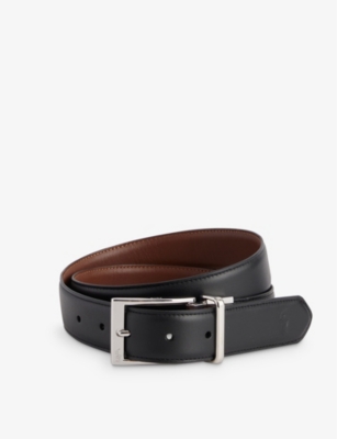 Polo Ralph Lauren Square-buckle Leather Belt In Black/brown