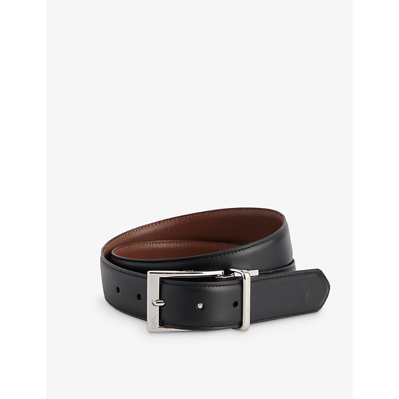 Polo Ralph Lauren Square-buckle Leather Belt In Black/brown