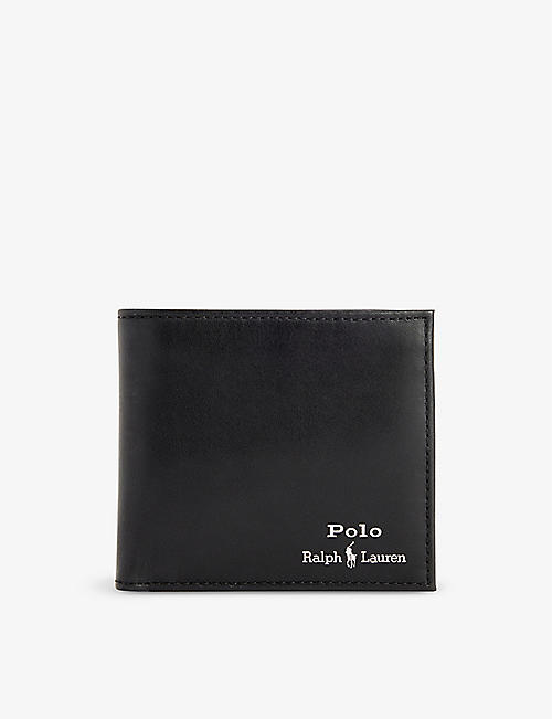 POLO RALPH LAUREN: Logo-embossed billfold leather wallet