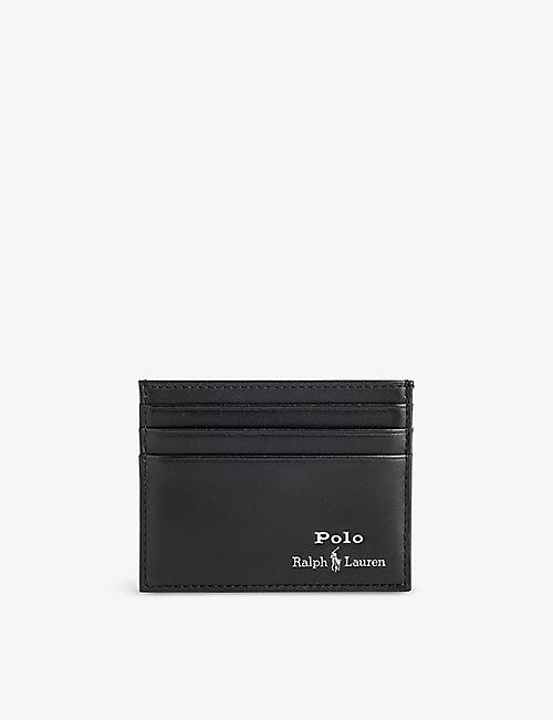POLO RALPH LAUREN: Foil-logo leather card holder