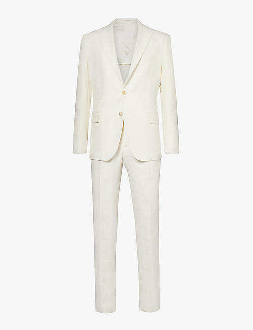 ELEVENTY: Notch-lapel single-breasted regular-fit linen-blend suit