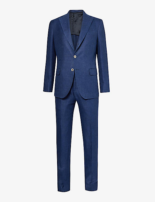 ELEVENTY: Single-breasted notched-lapel linen-blend suit