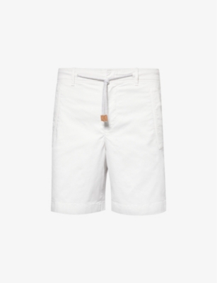 Shop Eleventy Mens Porcella Drawstring-waist Stretch-cotton Shorts In Porcellana