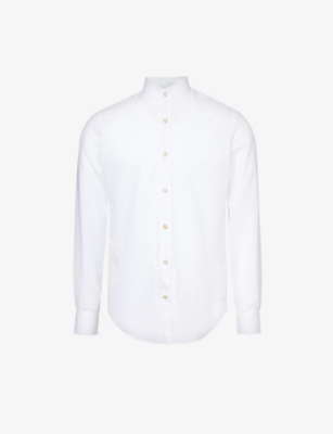 ELEVENTY: Mandarin-collar regular-fit linen shirt