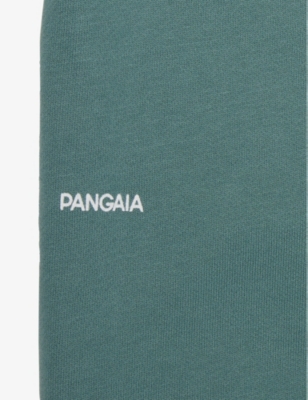 Shop Pangaia Boys Forest Green Kids 365 Text-print Organic-cotton Jogging Bottoms 3-12 Years