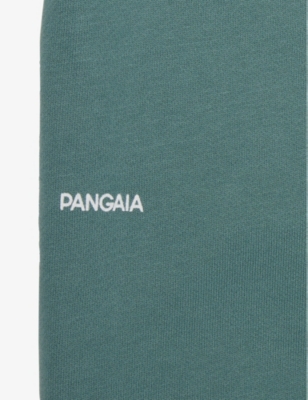Pangaia Boys Forest Green Kids 365 Text-print Organic-cotton Jogging Bottoms 3-12 Years In Forest Green