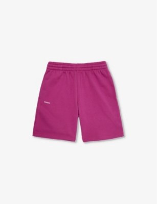 Shop Pangaia 365 Logo-print Cotton-jersey Shorts 3-12 Years In Berry Purple
