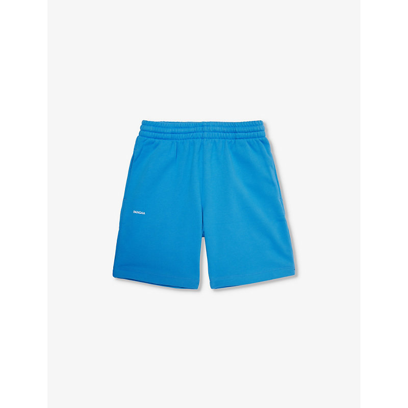 Pangaia Boys Geyser Blue Kids 365 Logo-print Cotton-jersey Shorts 3-12 Years
