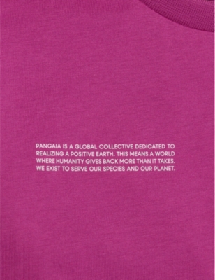 Shop Pangaia 365 Text-print Cotton-jersey T-shirt 3-12 Years In Berry Purple