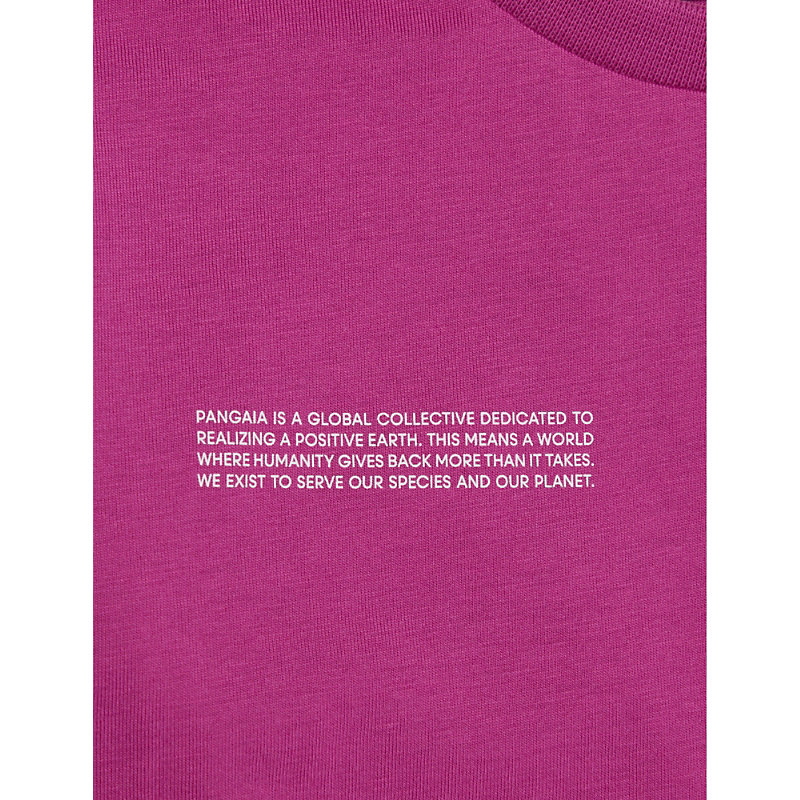 Shop Pangaia 365 Text-print Cotton-jersey T-shirt 3-12 Years In Berry Purple