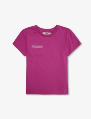 Pangaia Boys Berry Purple Kids 365 Text-print Cotton-jersey T-shirt 3-12 Years