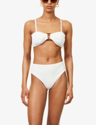 Shop 4th & Reckless Women's Cream Lulu Crinkle-texture Balconette Bikini Top