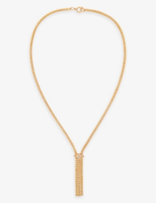 SUSAN CAPLAN: Pre-loved Rediscovered tassel gold-plated necklace