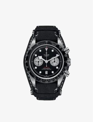 Tudor Mens Black M79360n-0005 Black Bay Chrono Stainless-steel And Leather Automatic Watch