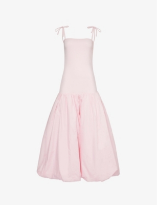 AMY LYNN: Pufball ruched stretch-cotton midi dress