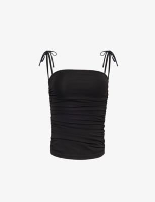 Shop Amy Lynn Womens Black Alexa Strapless Stretch-cotton Top