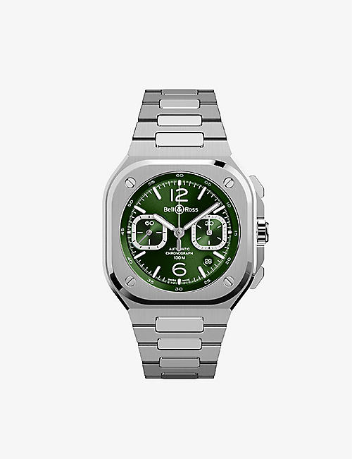 BELL & ROSS: BR05C-GN-STSST Chrono Green stainless-steel automatic watch