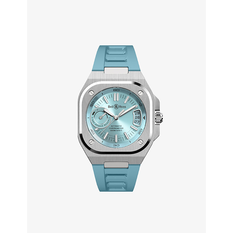 Bell & Ross Brx5r-ib-stsrb Ice Blue Stainless-steel And Rubber Automatic Watch
