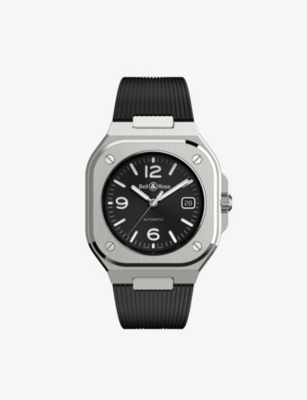 Bell & Ross Br05a-bl-stsrb Stainless-steel And Rubber Automatic Watch In Black