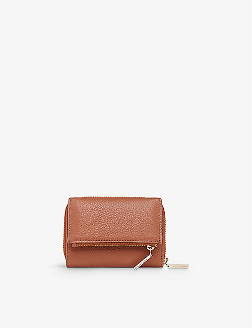 WHISTLES: Bibi logo-engraved zip-up leather purse