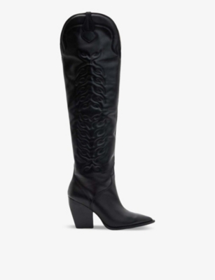 ALLSAINTS: Roxanne knee-high Western leather boots