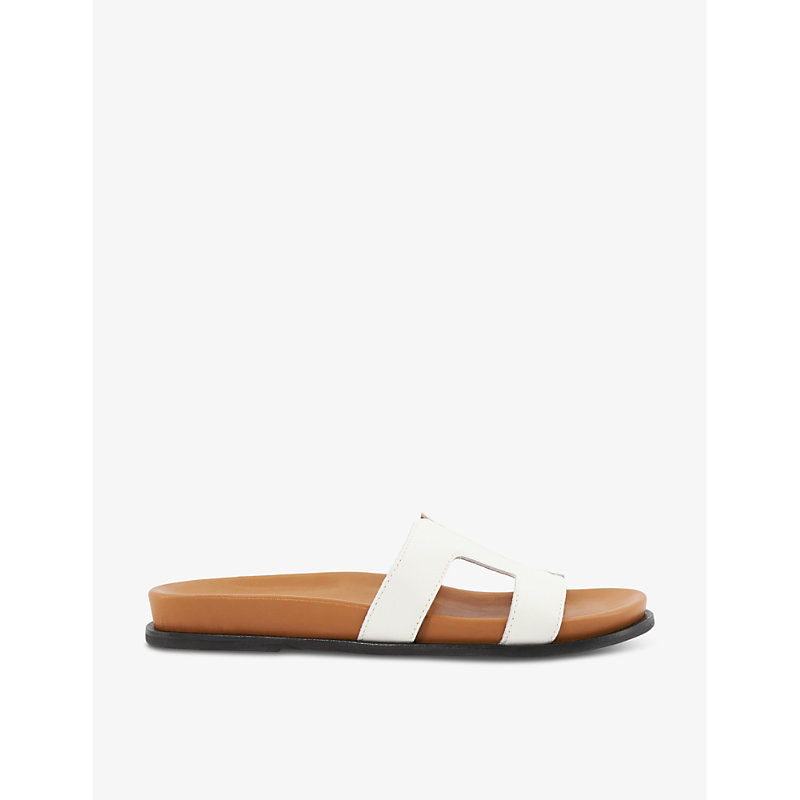Dune Womens White-leather Loupa Dd-strap Leather Sandals