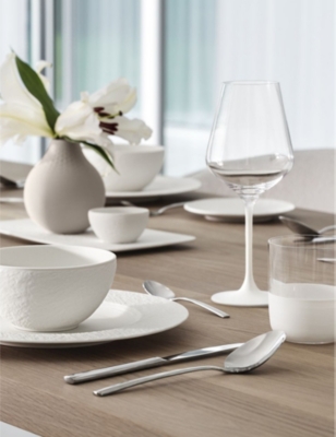 Villeroy & Boch Manufacture Rock Blanc Crystal White Wine Globlet Set Of Four