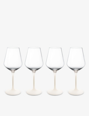 VILLEROY & BOCH: Manufacture Rock Blanc crystal-glass wine glasses set of four