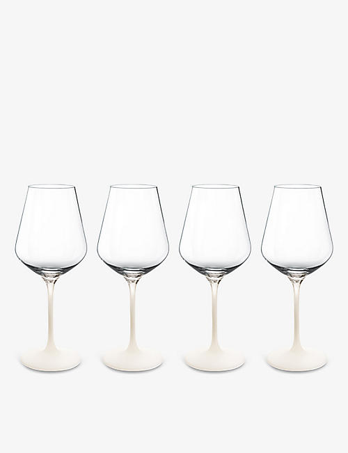 VILLEROY & BOCH: Manufacturer Rock Blanc crystal-glass wine glasses set of four