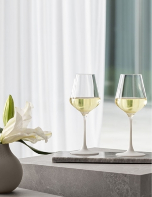 VILLEROY & BOCH: Manufacture Rock Blanc crystal white wine globlet set of four