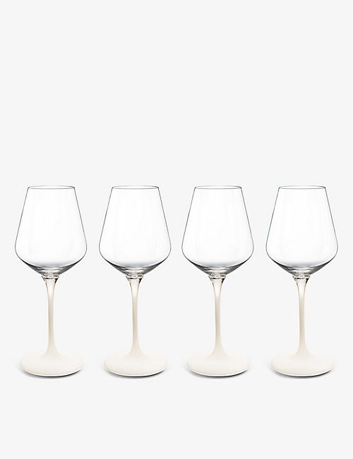 VILLEROY & BOCH: Manufacturer Rock Blanc crystal white wine globlet set of four