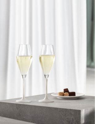 Villeroy & Boch Manufacture Rock Blanc Crystal Champagne Flute Set Of Four